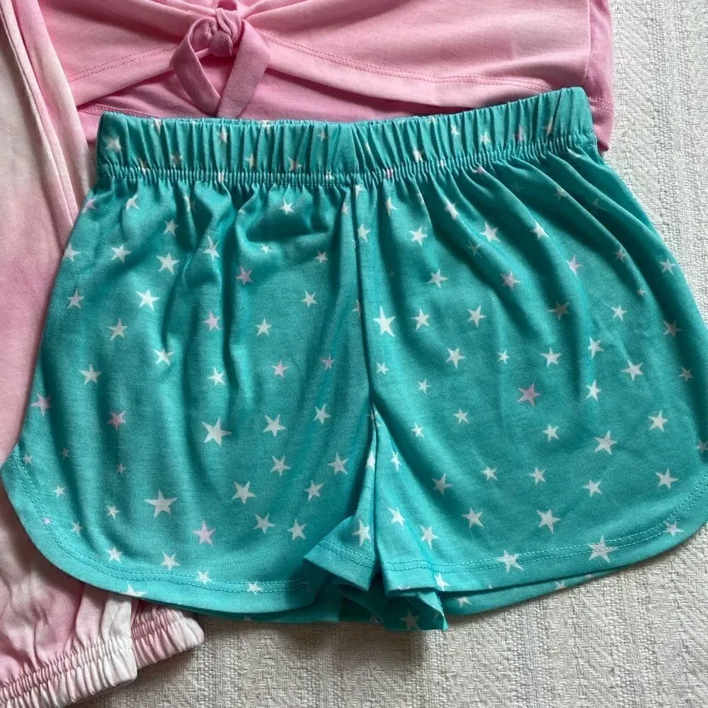 Cuddl Duds Girl’s Small (6/6X) Top, Shorts & Pants Pajama Set